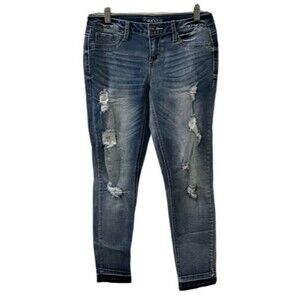 Maurices Womens Distressed Skinny Blue Jeans Size Size S-R